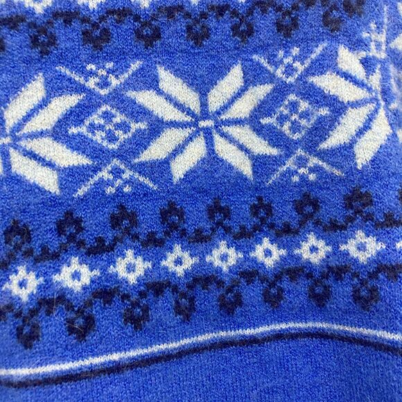 J.Crew Fair Isle Sweater XS Merino Wool Alpaca Blue Crewneck Long Sleeve - Picture 7 of 13